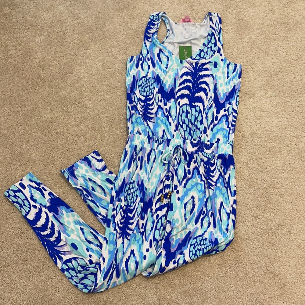 Lilly Pulitzer Blue and White Jumpsuit